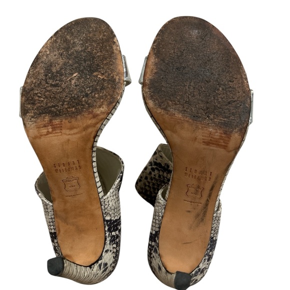 Stuart Weitzman Myslide Mules Snake Stilettos - Picture 5 of 6